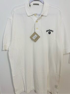 Jack Daniels White Polo with Embroidered Logo